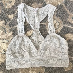 Free People Gray/silver Lace Bralette